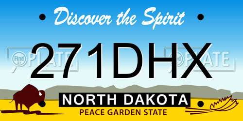 271DHX North Dakota License Plate