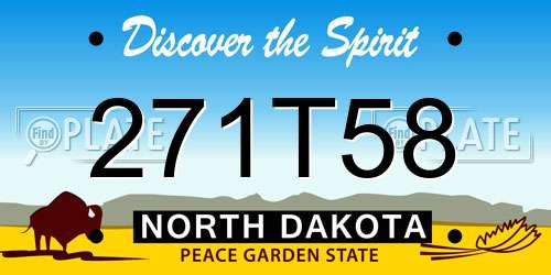 271T58 North Dakota License Plate
