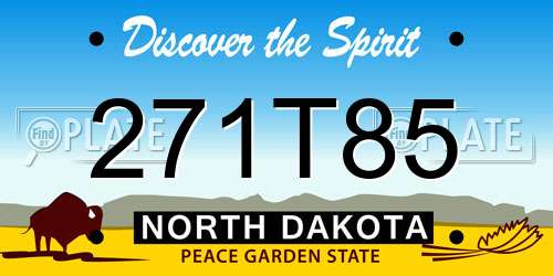 271T85 North Dakota License Plate