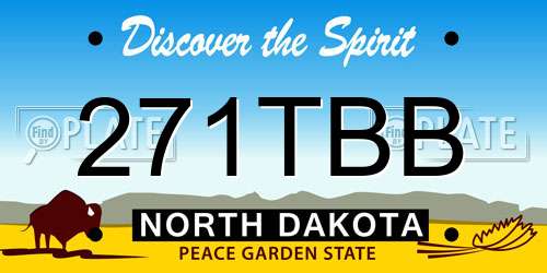 271TBB North Dakota License Plate