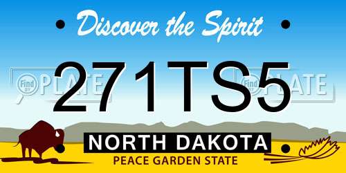 271TS5 North Dakota License Plate
