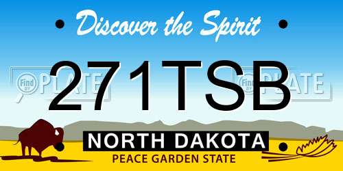 271TSB North Dakota License Plate