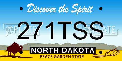 271TSS North Dakota License Plate