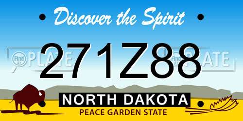 271Z88 North Dakota License Plate