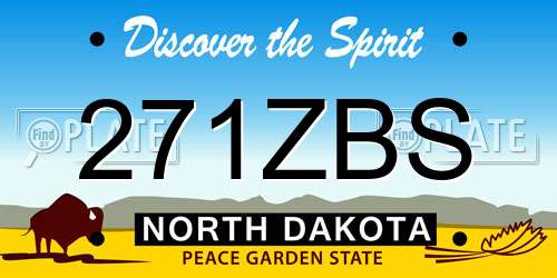 271ZBS North Dakota License Plate