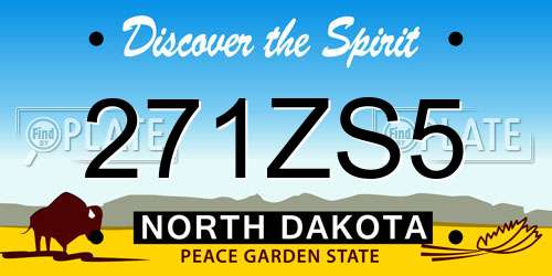 271ZS5 North Dakota License Plate