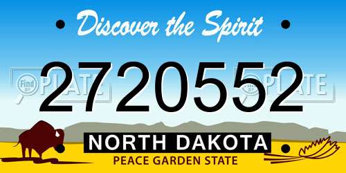 2720552 North Dakota License Plate