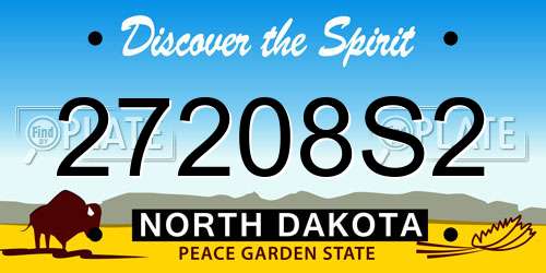 27208S2 North Dakota License Plate