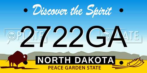 2722GA North Dakota License Plate