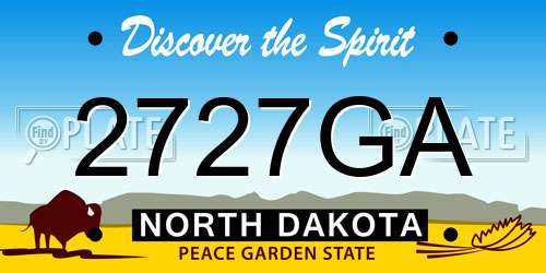 2727GA North Dakota License Plate