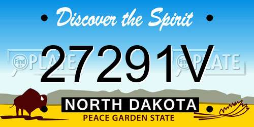 27291V North Dakota License Plate