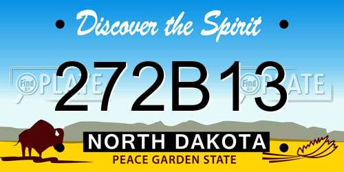 272B13 North Dakota License Plate