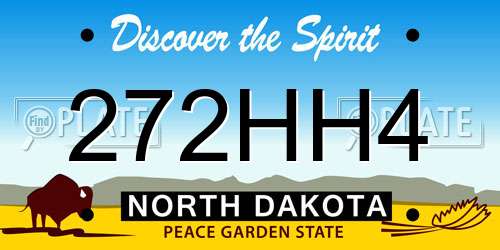 272HH4 North Dakota License Plate