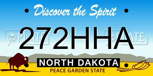 272HHA North Dakota License Plate
