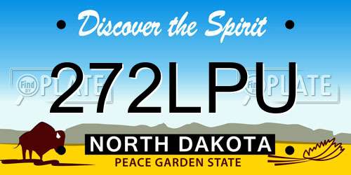 272LPU North Dakota License Plate
