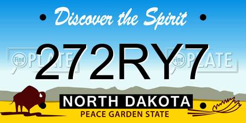 272RY7 North Dakota License Plate