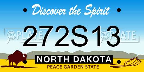 272S13 North Dakota License Plate