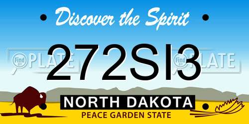 272SI3 North Dakota License Plate