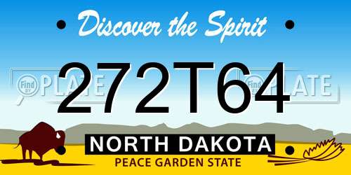 272T64 North Dakota License Plate