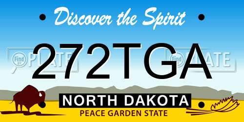 272TGA North Dakota License Plate