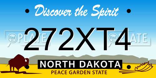 272XT4 North Dakota License Plate