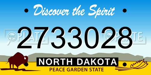 2733028 North Dakota License Plate