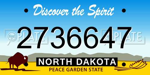 2736647 North Dakota License Plate