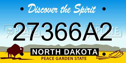 27366A2 North Dakota License Plate