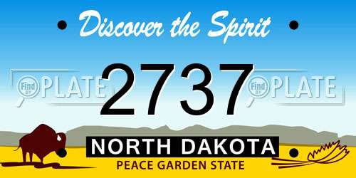 2737 North Dakota License Plate