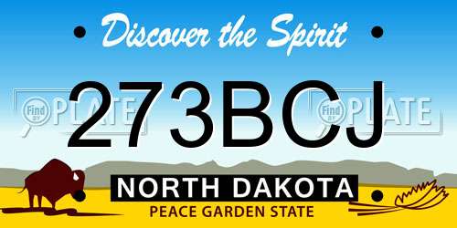 273BCJ North Dakota License Plate