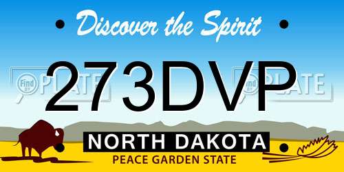 273DVP North Dakota License Plate