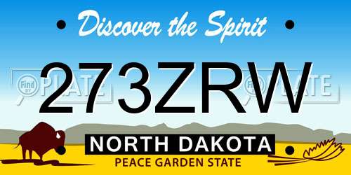 273ZRW North Dakota License Plate