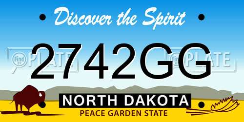 2742GG North Dakota License Plate