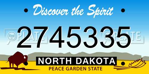 2745335 North Dakota License Plate