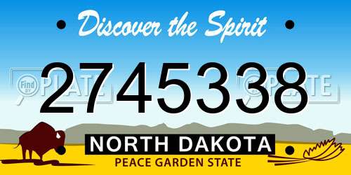 2745338 North Dakota License Plate
