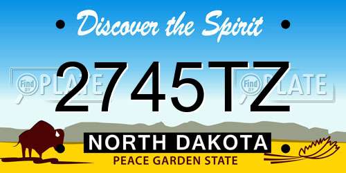 2745TZ North Dakota License Plate