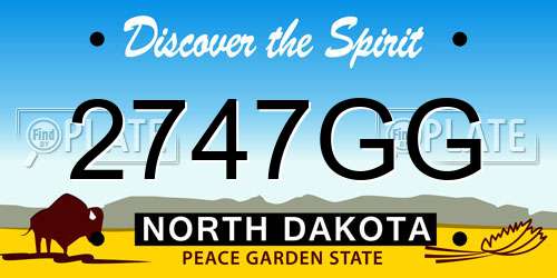 2747GG North Dakota License Plate