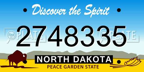 2748335 North Dakota License Plate