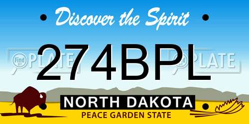 274BPL North Dakota License Plate