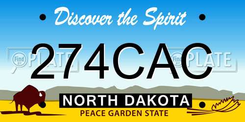 274CAC North Dakota License Plate
