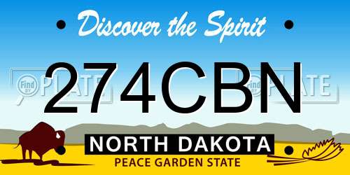 274CBN North Dakota License Plate