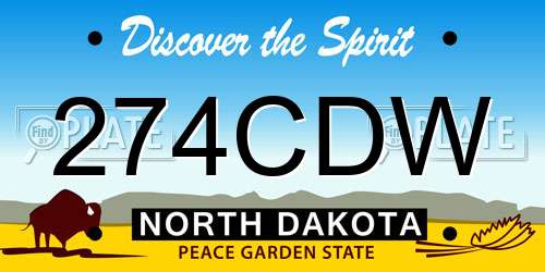 274CDW North Dakota License Plate