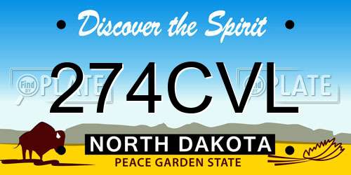 274CVL North Dakota License Plate