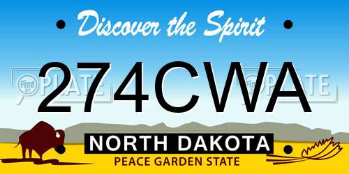 274CWA North Dakota License Plate