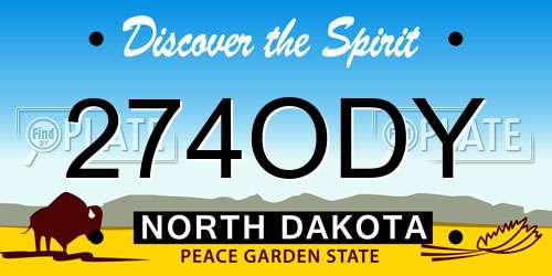 274ODY North Dakota License Plate