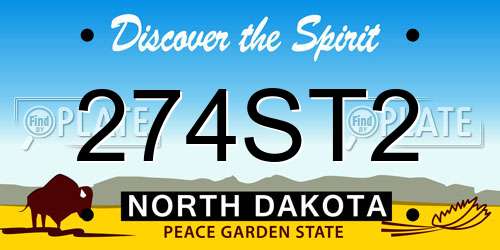 274ST2 North Dakota License Plate