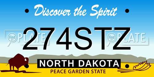 274STZ North Dakota License Plate