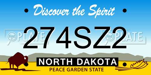 274SZ2 North Dakota License Plate
