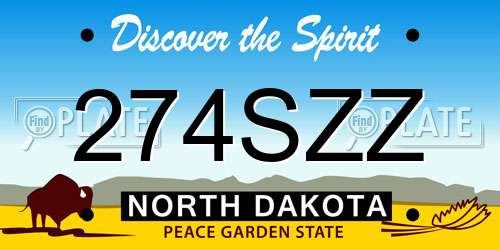 274SZZ North Dakota License Plate