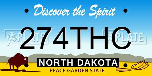 274THC North Dakota License Plate